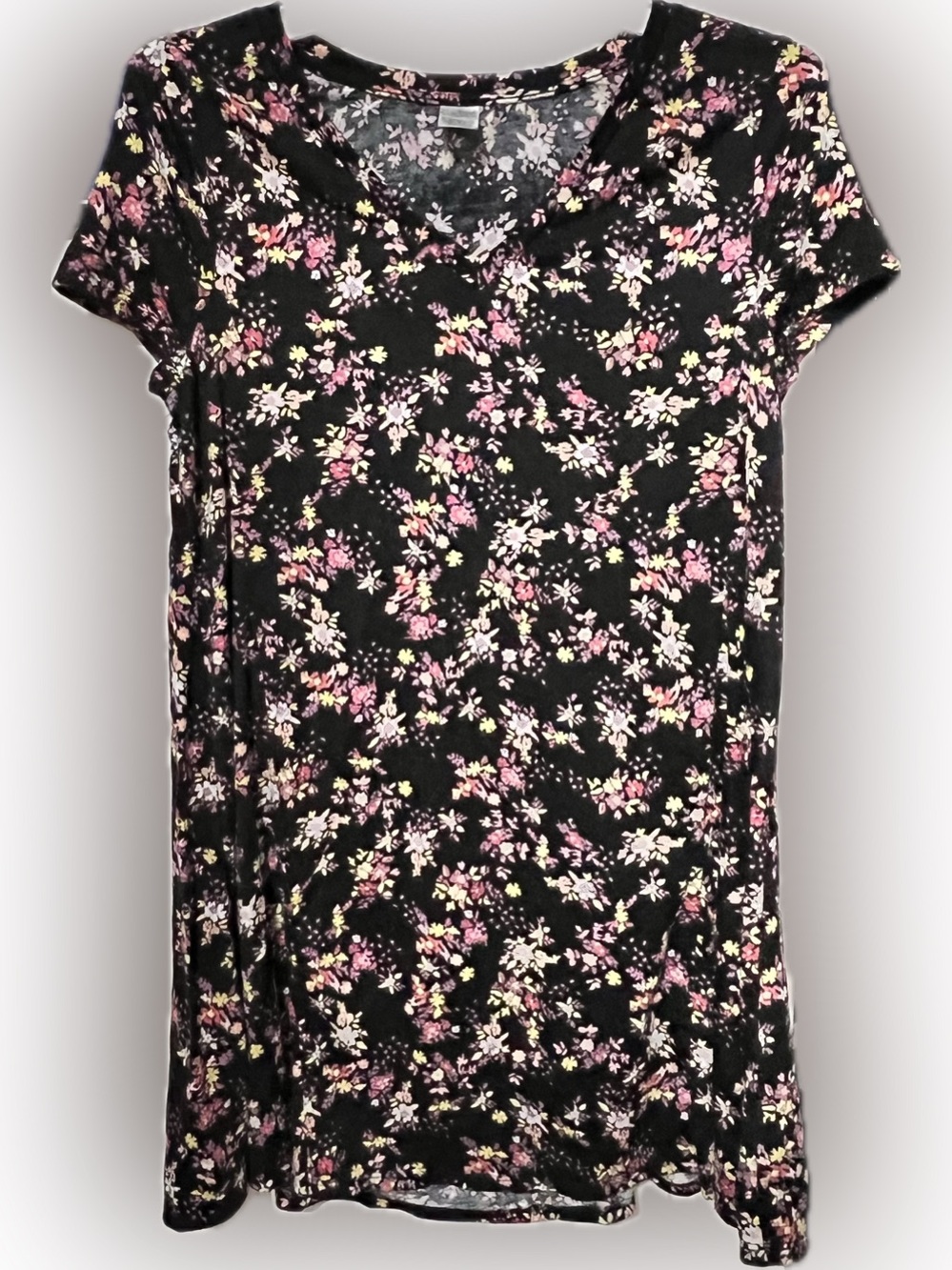 westloop Floral Short Sleeve maxi dress in Black & Pink Size Medium